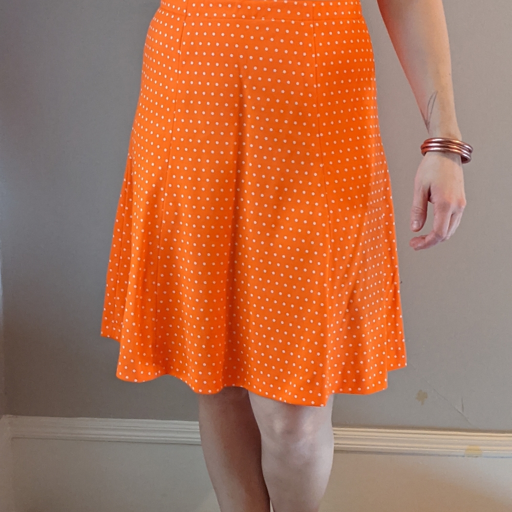 Vintage orange polkadot skirt